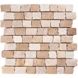 Piastrella mosaico beige e marrone, effetto pietra naturale per pareti e pavimenti.