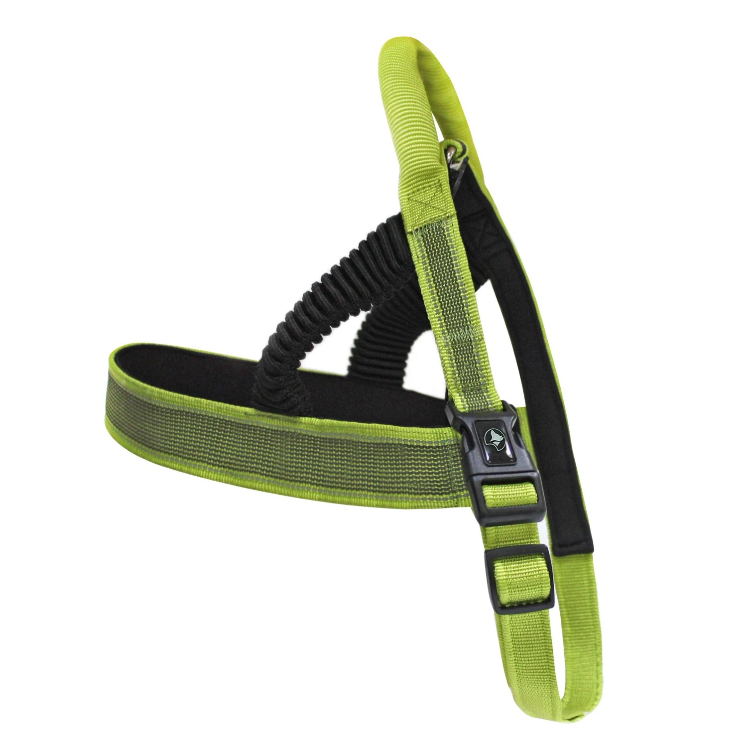 Pettorina per cani t.b.t. verde con imbottitura nera e cinghie regolabili.