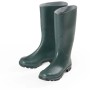 Stivali di gomma verdi per giardinaggio, impermeabili e resistenti.