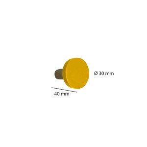 Pomello per mobili giallo, rotondo, diametro 30 mm. Ideale per armadi e cassetti.