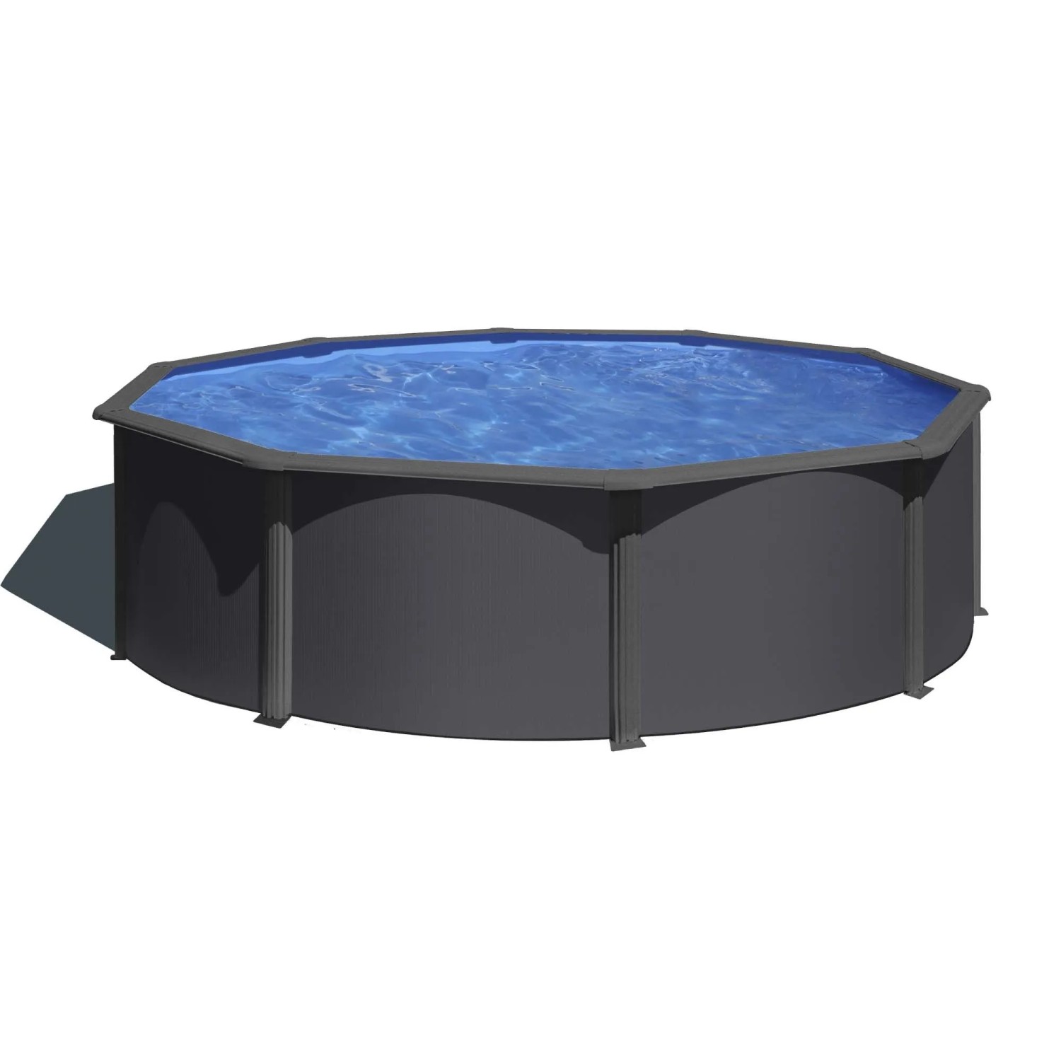 Piscina fuori terra tonda in acciaio antracite Gre Ø 460 H 120 cm_2