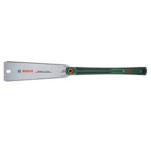 Sega giapponese Ryoba Bosch 250 mm per legno e plastica con manico verde.
