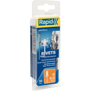 Rivetti Rapid 4x12 mm, 50 pezzi, per Graffe a dorso sottile.