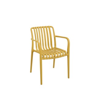 Sedia da giardino senza cuscino Merrydale in plastica giallo