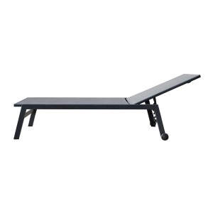 Lettino prendisole grigio t.b.t. con schienale regolabile e ruote.