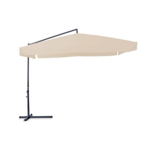 Ombrellone da giardino palo decentrato Garden Friend Quadro 3x3 m ecrù