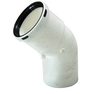 Curva 45° MF per caldaie in PP Ø 60 mm bianco
