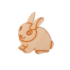 Decorazione da parete coniglietto in legno, colore naturale. Simpatica decorazione per la cameretta dei bambini.