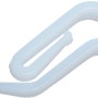 Gancio bianco per binari per tende.