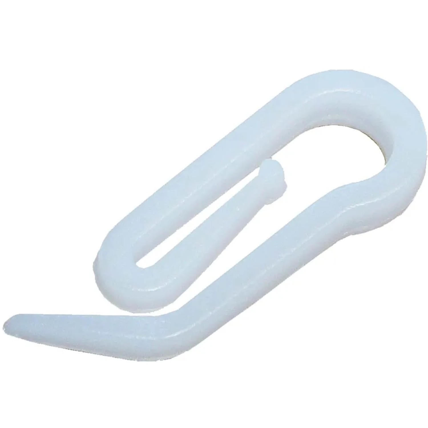 Gancio bianco per binari per tende.
