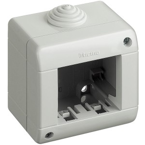 Scatola da esterno per Serie civili da esterno, grigia, vuota.