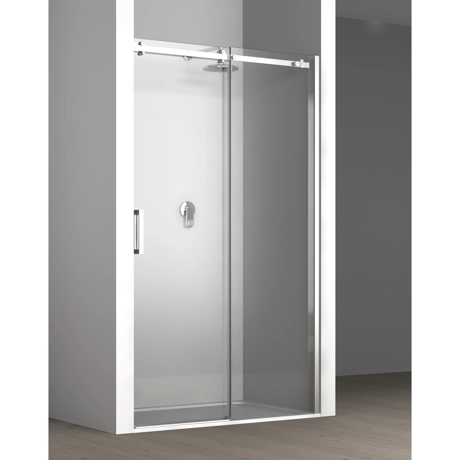 Porta scorrevole dx doccia Kilò 130 cm argento/trasparente acquista da OBI