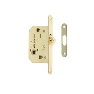 Serratura da infilare color oro con contropiastra per porte interne.