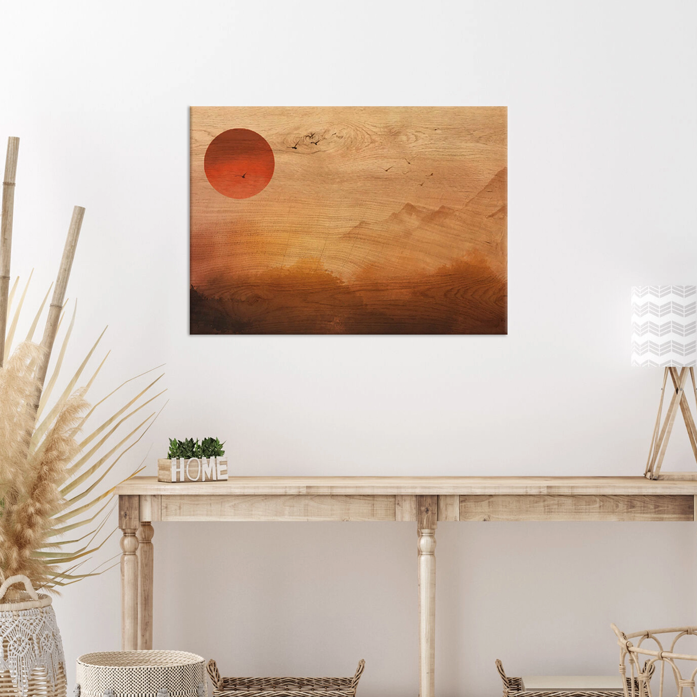 Quadro in legno Red Sunset 1 pz 30x42 cm