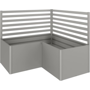 Biohort grigliato (2 pz) per aiuola rialzata a L, grigio quarzo metallizzato, accessorio per la crescita delle piante.