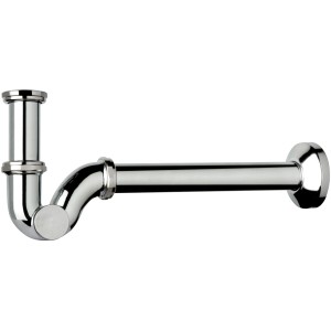 Sifone per lavabo cromato lucido.