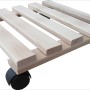 Rollsottovaso quadrato in faggio naturale, 30x30 cm, con ruote nere.