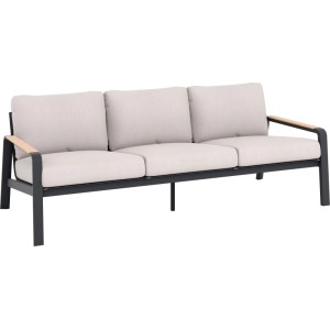 Salotto da giardino Branford in allu con cuscini antracite/beige 4 posti