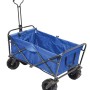 Carrello pieghevole blu t.b.t. per campeggio e tempo libero.