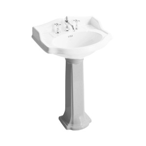 Elegante lavabo a colonna bianco per il bagno. Colonne bagno.