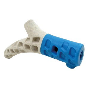 t.b.t. giocattolo per cani, gioco da masticare a forma di ramo, beige-blu.