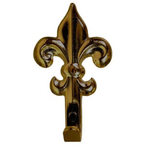 Appendiabiti da parete color oro a forma di giglio.