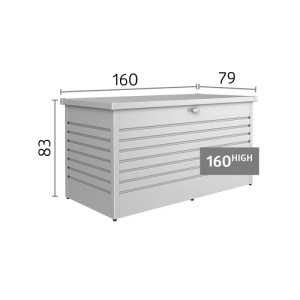 Biohort FreizeitBox 160 High, bronzo metallizzato, in lamiera d'acciaio zincata, impermeabile, 160x83x79 cm.