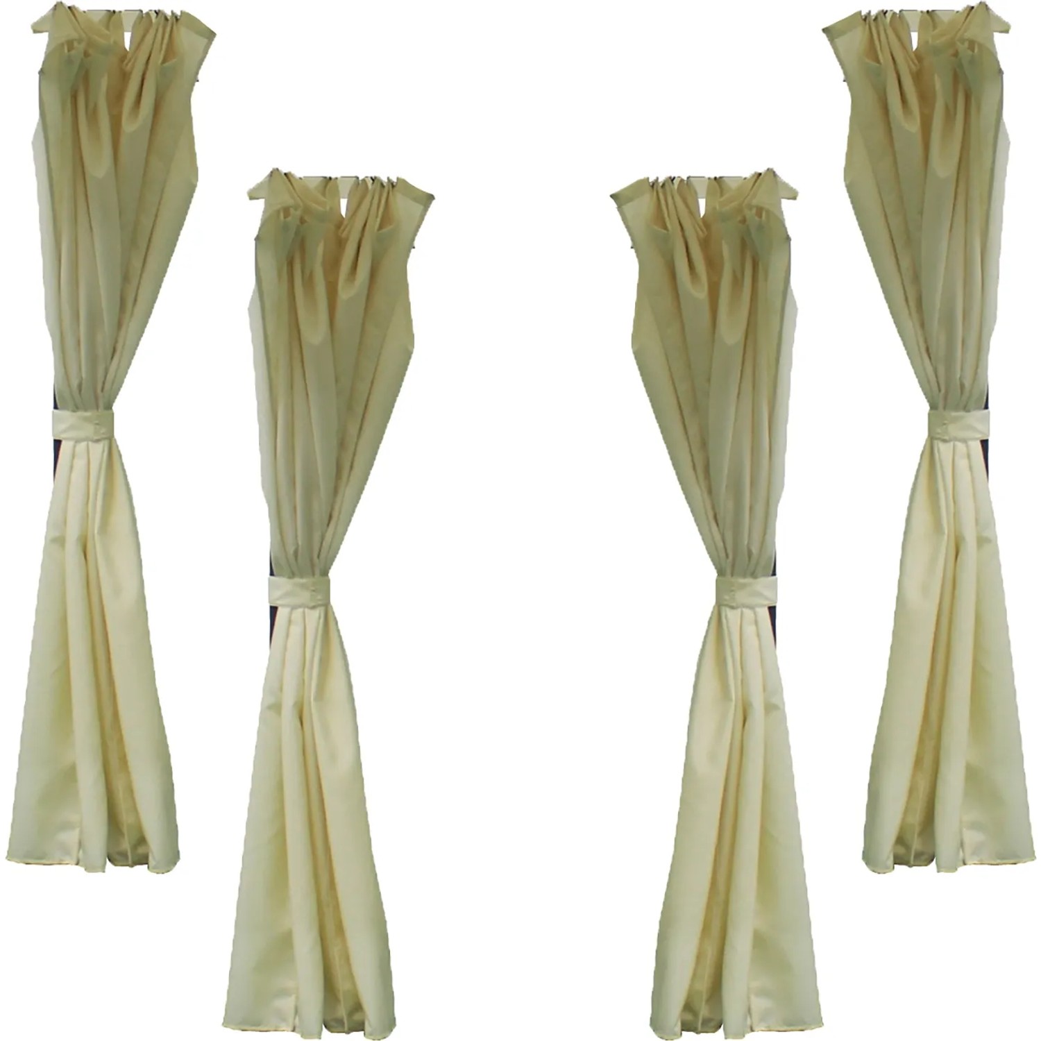 Tende beige come accessorio per gazebo.