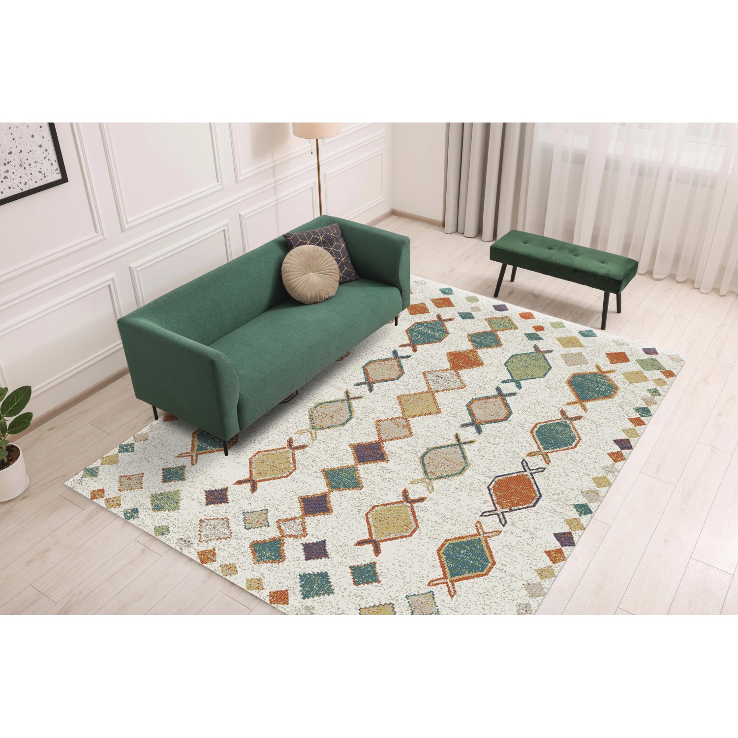 Tappeto per salotto Amira Multicolor 133x190 cm acquista da OBI