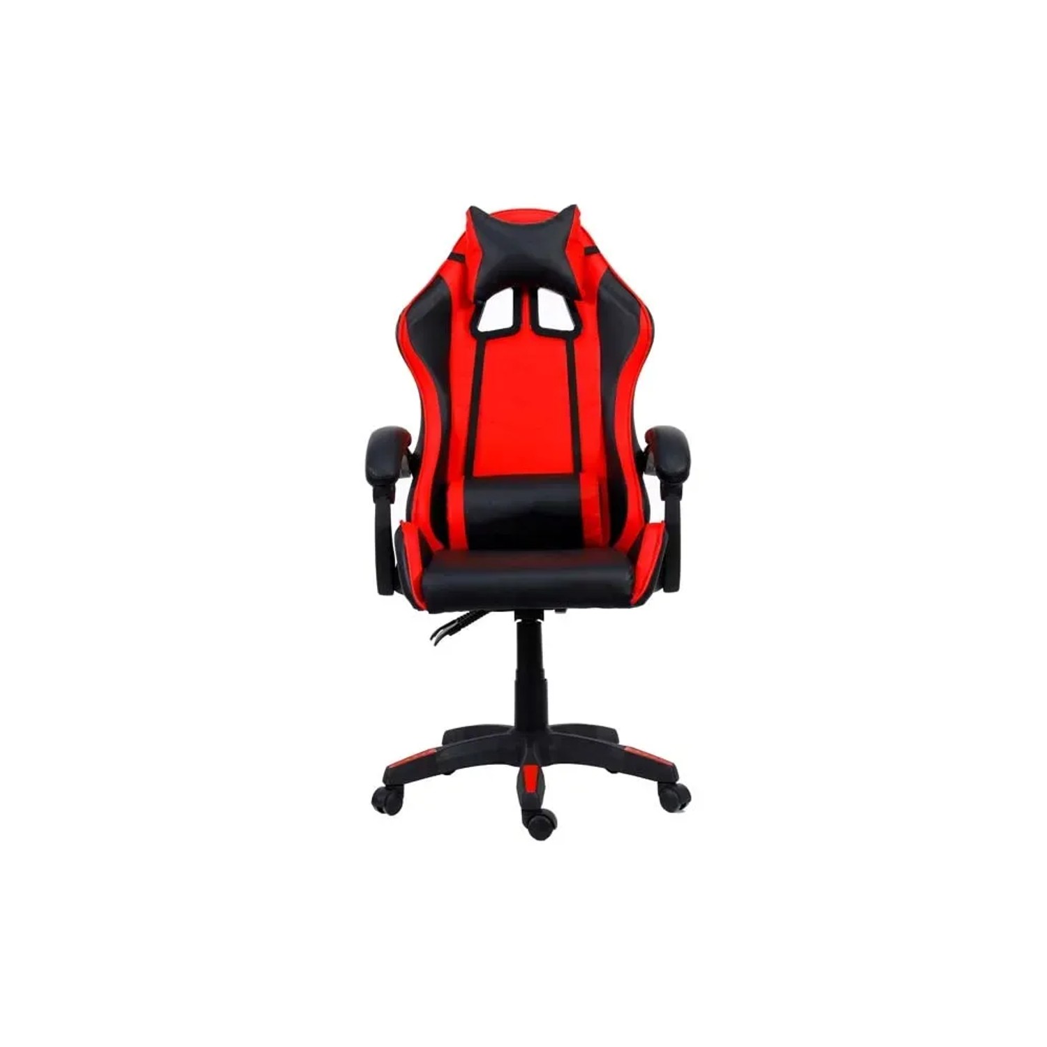 Sedia da gaming rossa e nera. Sedia da scrivania ergonomica per gamer.
