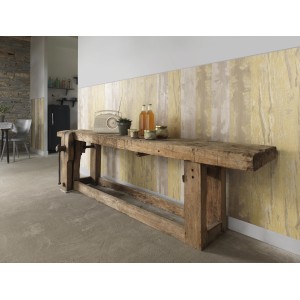 Pannello murale Grosfillex Element Compact Cabane Giallo, effetto legno, 120x15,4 cm.