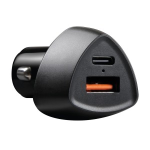 Adattatore caricatore auto nero t.b.t. per accessori interni auto.