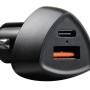 Adattatore caricatore auto nero t.b.t. per accessori interni auto.