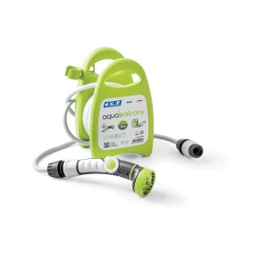Avvolgitubo Aqua Balcony con tubo e lancia per irrigazione.