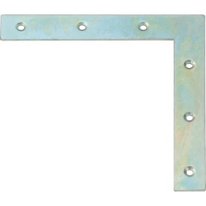 Squadretta piatta zincata 120x120x18 mm per giunzioni leggere in legno.