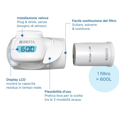 Brita Sistema filtrante On Tap Pro V-MF Per il Rubinetto - 1 Filtro incluso  nella confezione