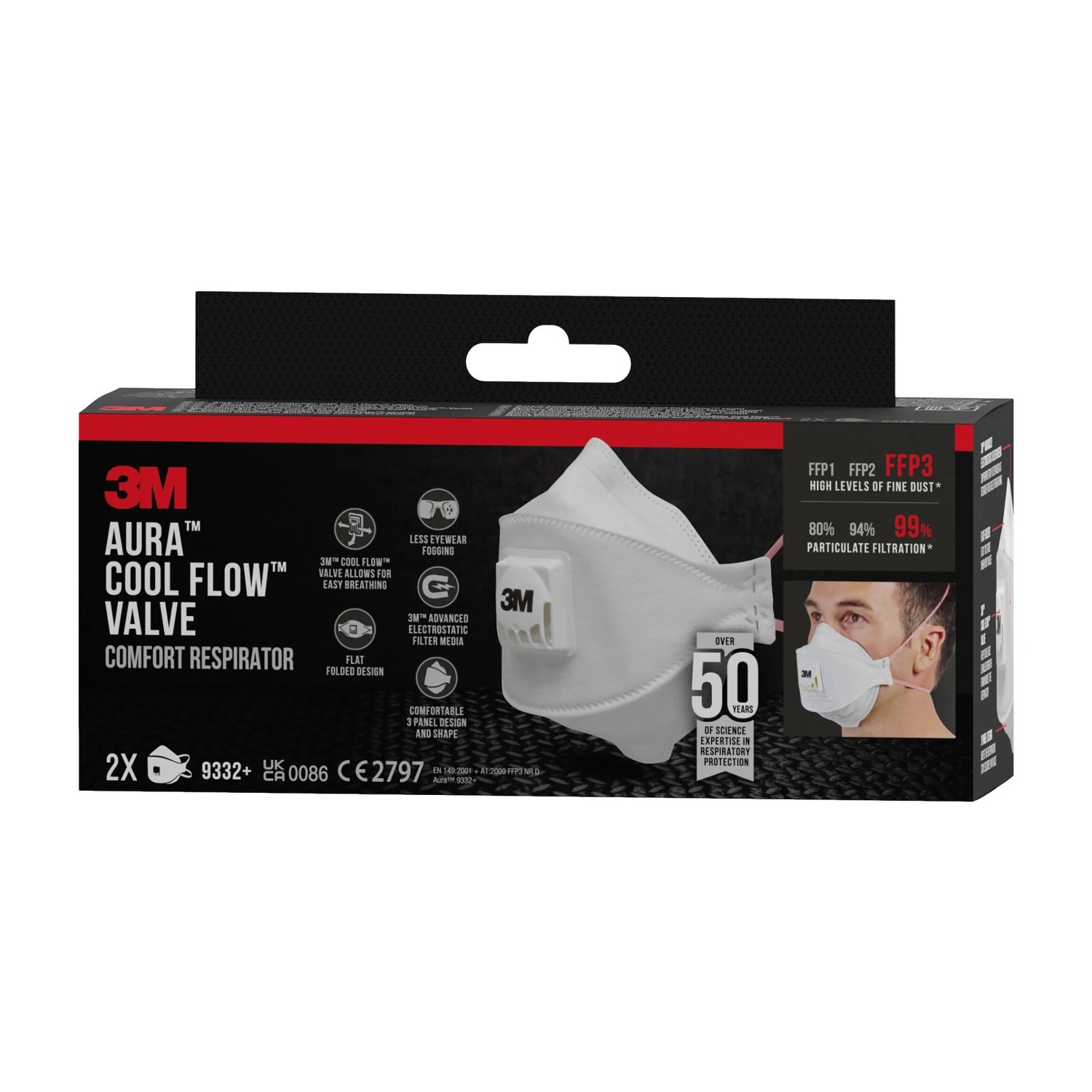 Maschera per materiali isolanti e legno duro 3M Aura 9332+_6