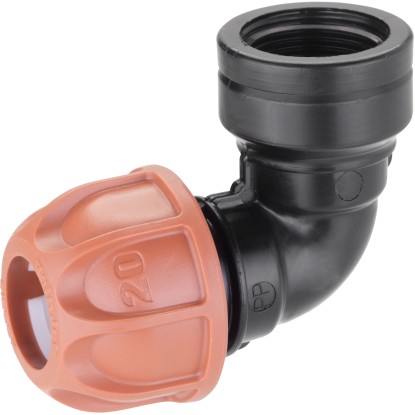Claber raccordo a gomito Ø 20 mm filetto 20 mm (3/4")F
