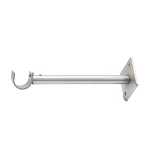 t.b.t. Supporto a parete per bastone per tenda, color argento.