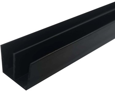 Profilo a doppia U 1 m 16x10 mm in pvc nero opaco