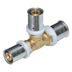 Raccordo a T ridotto a pressare multipinza per multistrato Ø16x20x16 cm