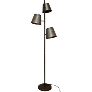 Lampada da terra Luce Design Colt, 3 luci, grigio ghiaccio, Ø 49 cm. Lampada da terra di design in stile industriale.