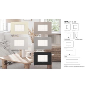 Placca Plana Up 3 moduli grigio cemento