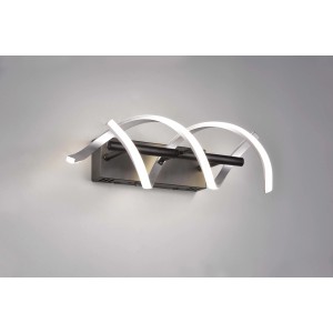 Applique Trio LED Sequence in alluminio spazzolato con design curvo e colore della luce regolabile.