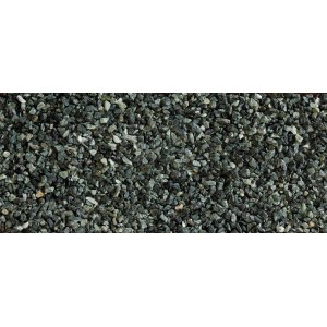 Primo piano di ciottoli/granulati decorativi grigi.