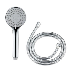 Set doccia Wenko Basic Line, cromato, con soffione (Ø 9,5 cm) e tubo flessibile da 150 cm.