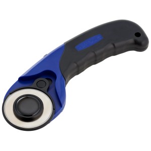 Taglierina circolare LUX Comfort 45 mm, blu e nera, per tagliare carta, tessuto e carta da parati.