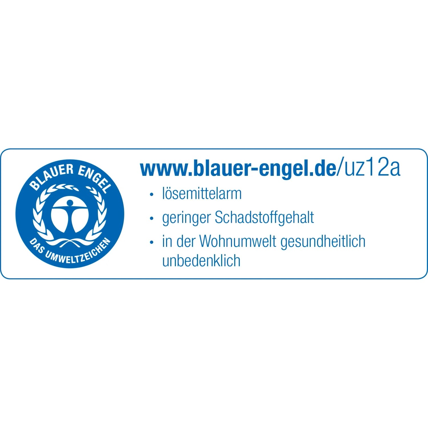 Marchio di qualità ecologica Blauer Engel per pittura protettiva per esterni a basso contenuto di solventi.
