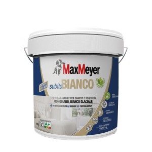 Secchio di pittura per interni bianca Max Meyer, ideale per camere da letto e soggiorni.