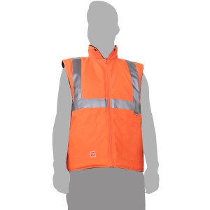 Gilet da lavoro arancione t.b.t. con riflettori per alta visibilità.